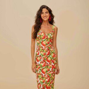 Off-White Apple LENZING™ ECOVERO™ Euroflax™ Midi Dress